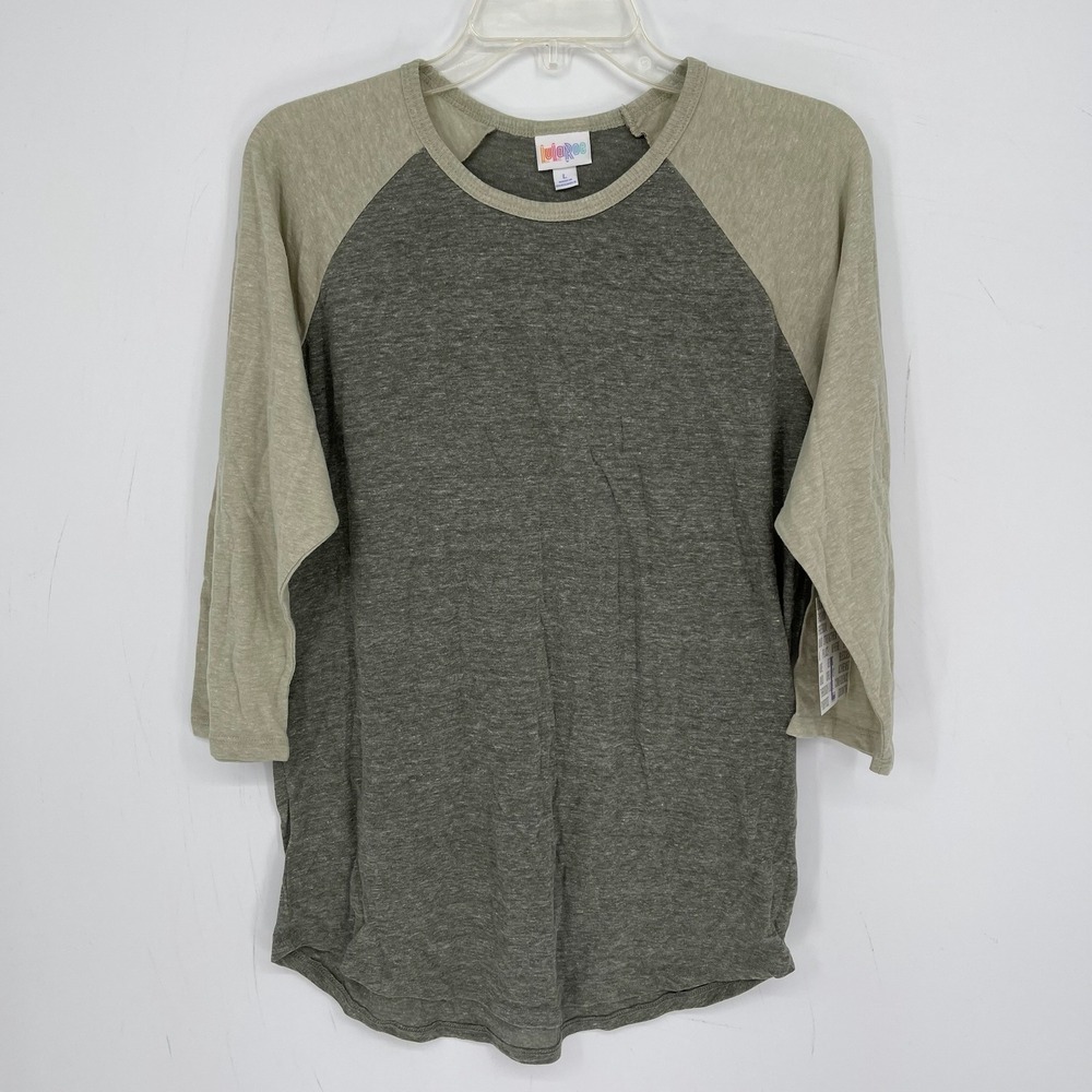 LuLaRoe NWT Women's Green Randy Raglan 3/4 Sleeve Baseball Randy T-Shirt Size L